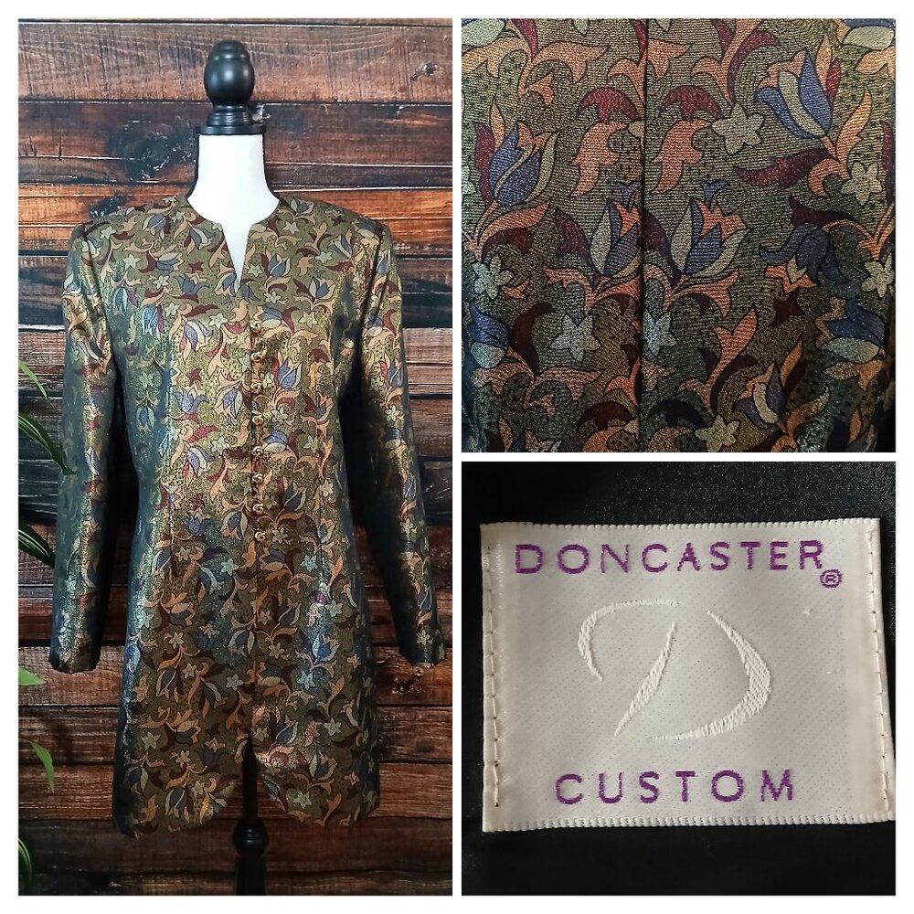 Doncaster Custom Vintage Jacket Unique Metallic Floral Jacquard USA Made